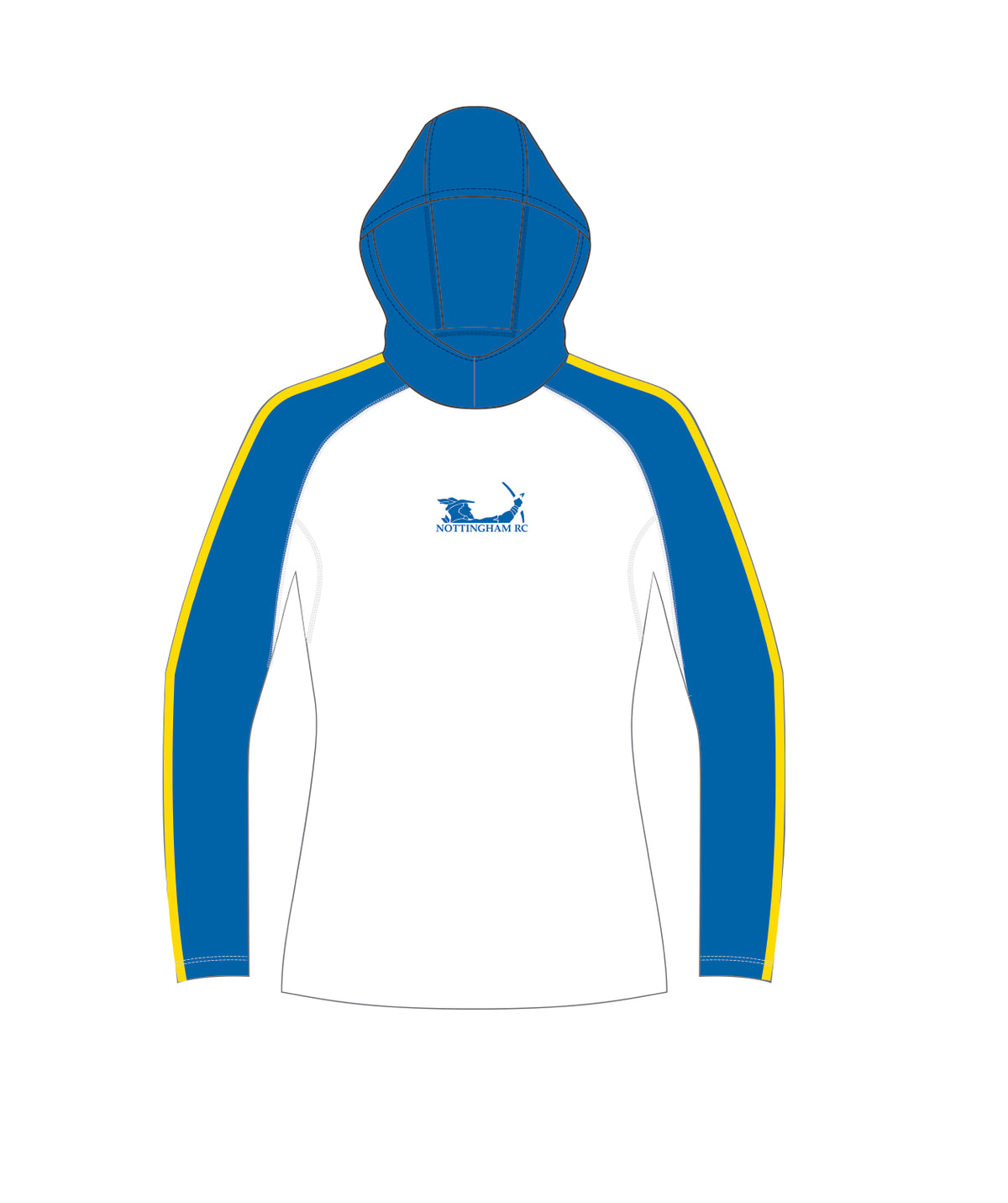 Women's Nottingham Rowing Club Sun Hoodie LS - White/Blue