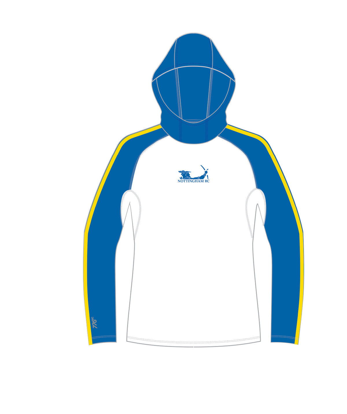 Men's Nottingham Rowing Club Sun Hoodie LS - White/Blue