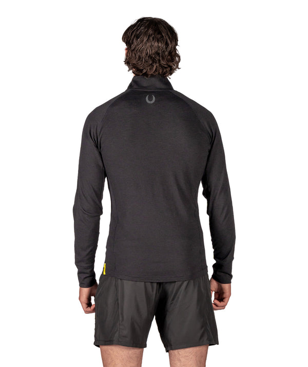 Men's Essendon Rowing Club Tech 1/4 Zip LS - Black