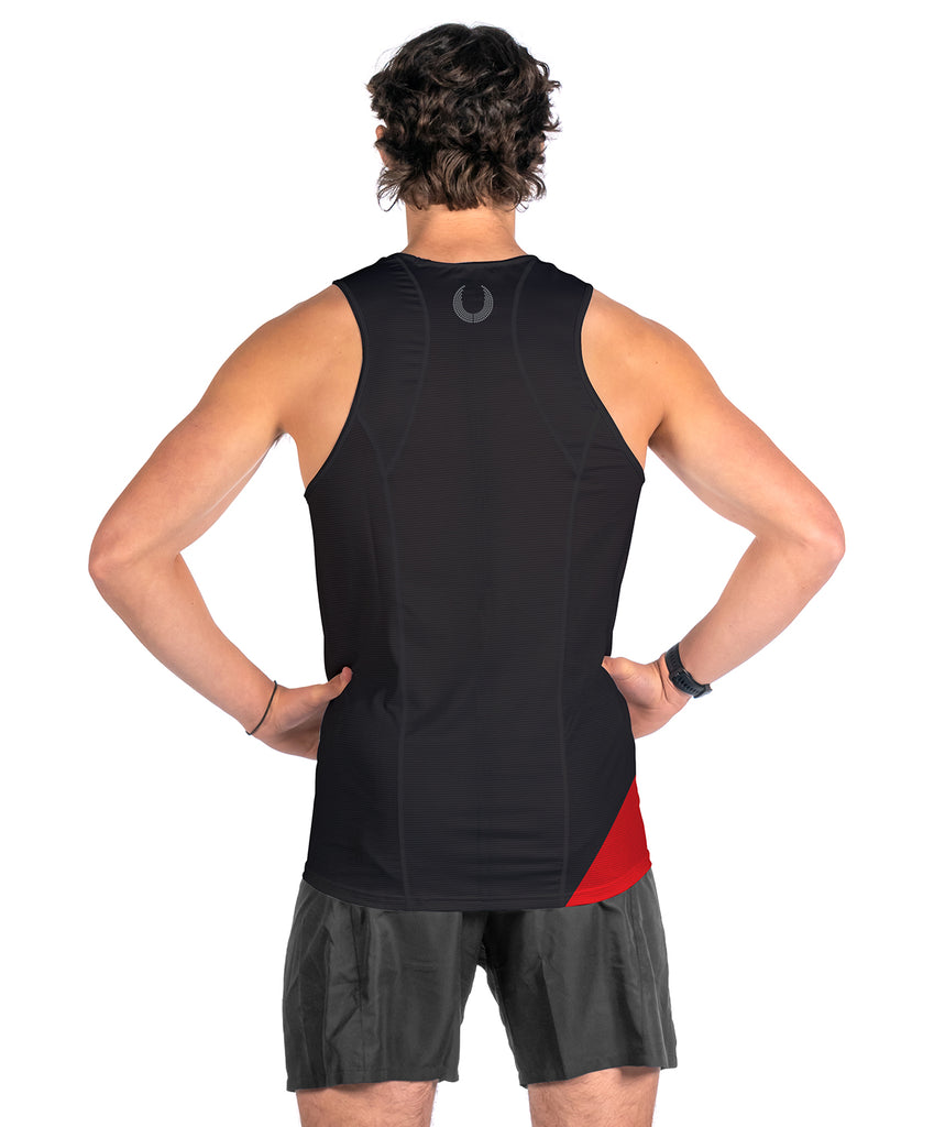 Men's Essendon Rowing Club Performance Tank - Black/Red