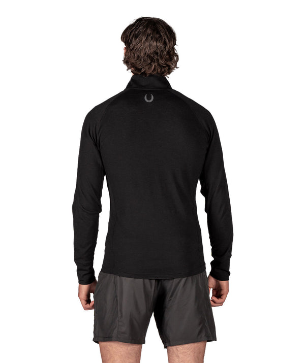 Men's Gippsland Grammar Pro-Merino 1/4 Zip LS - Black