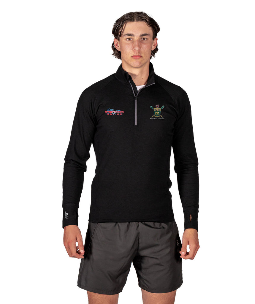 Men's Gippsland Grammar Pro-Merino 1/4 Zip LS - Black