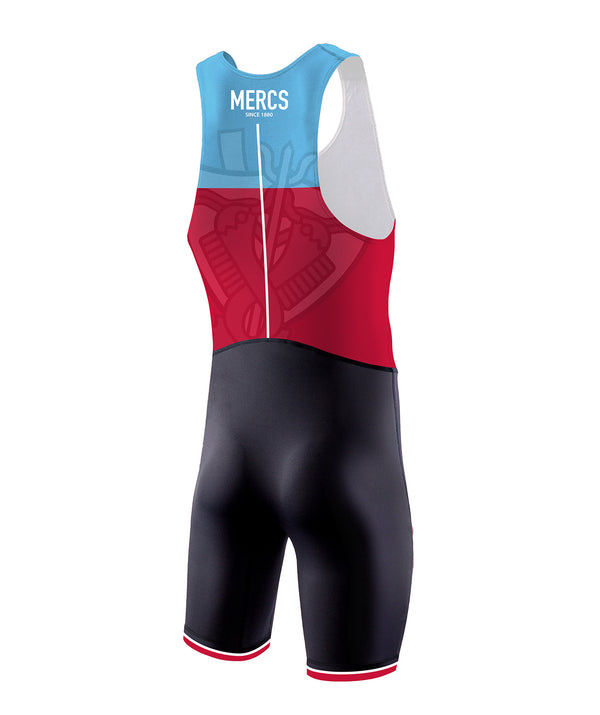 Men's Mercantile Rowing Club Training Streamline Leg Band Unisuit - Red/Black/Blue