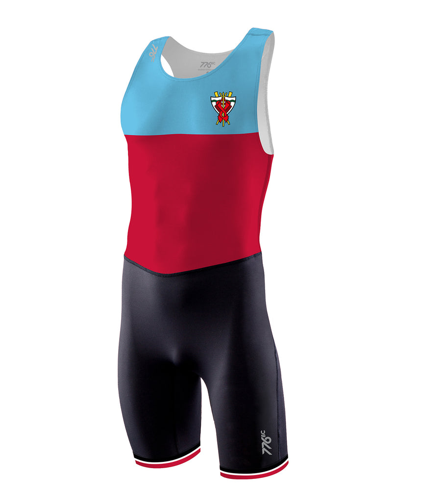 Men's Mercantile Rowing Club Training Streamline Leg Band Unisuit - Red/Black/Blue