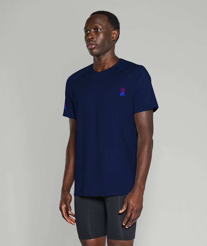 Men's Training T-Shirt SS - Navy/Aurora Magenta