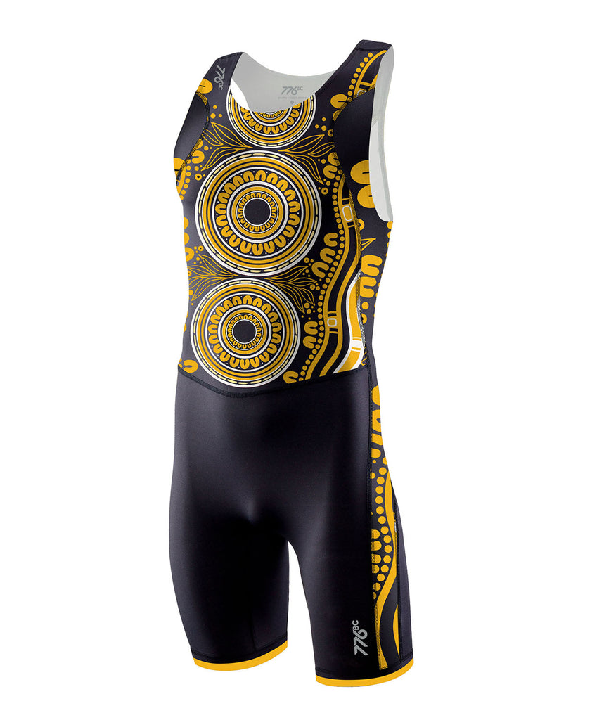 Men's Richmond Rowing Club Indigenous Pro Unisuit - Black/Yellow