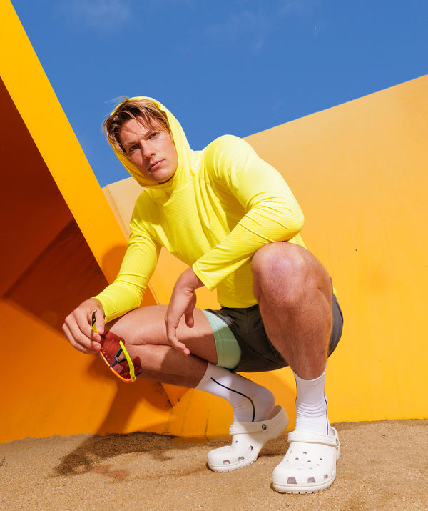 Men's Wreath Summer Hoodie - Graphic Neon Yellow