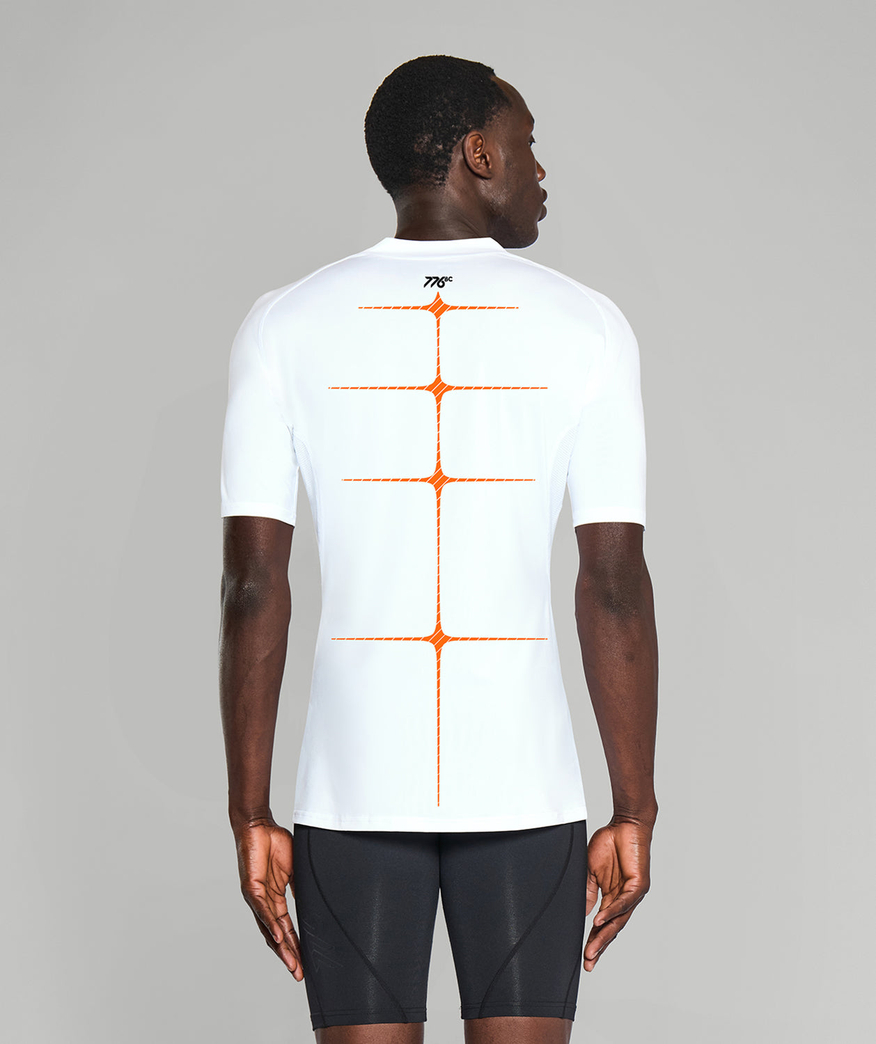 Men's Motion Pro Base Layer SS - White/Ochre