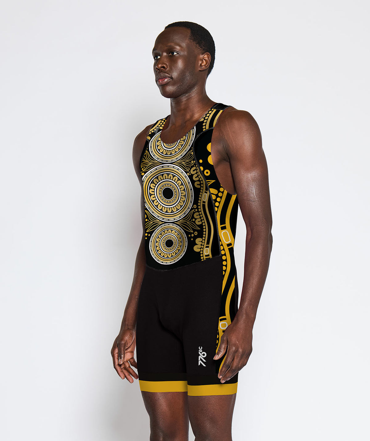 Men's Richmond Rowing Club Indigenous Pro Unisuit - Black/Yellow