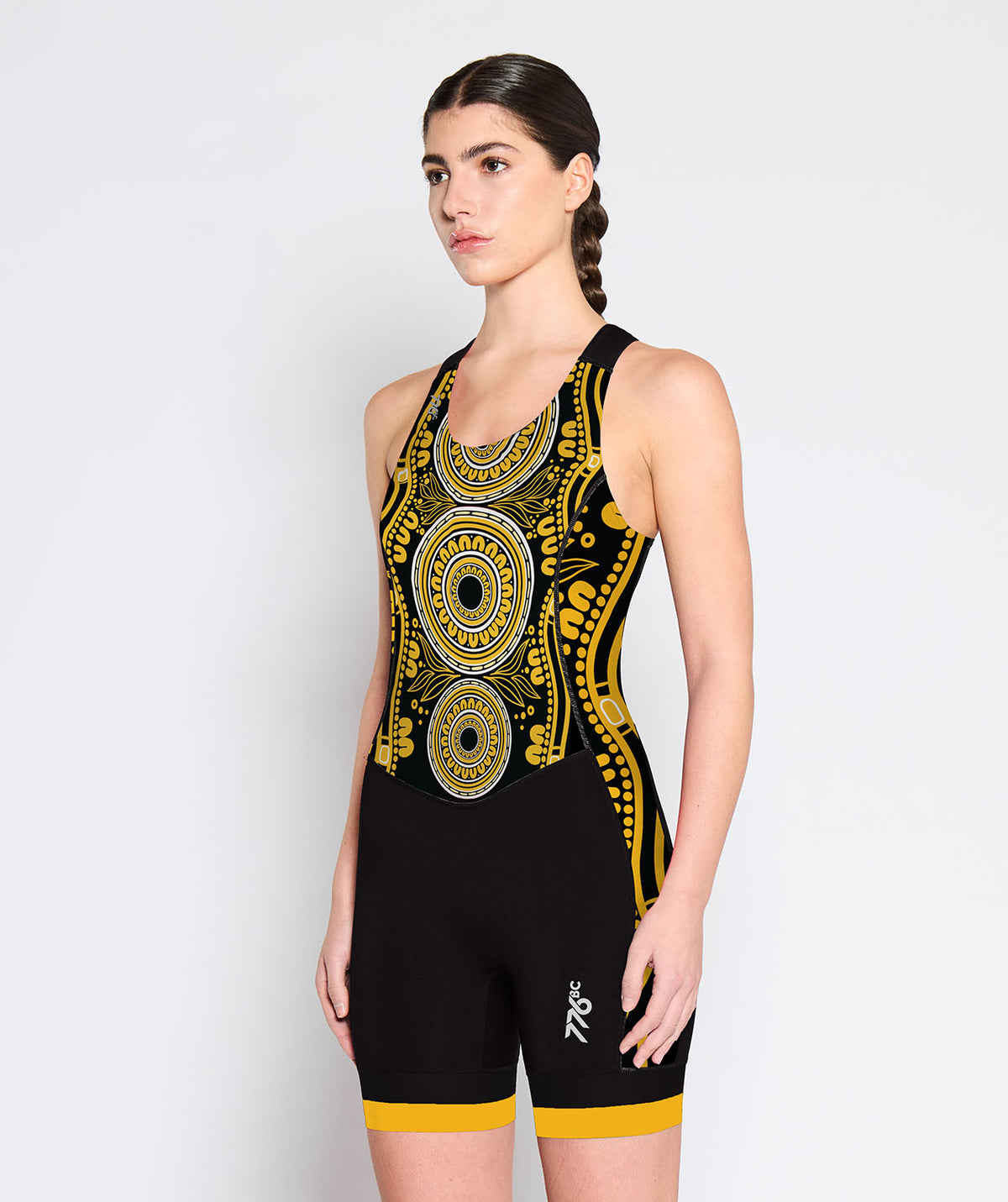 Women's Richmond Rowing Club Indigenous Pro Unisuit - Black/Yellow