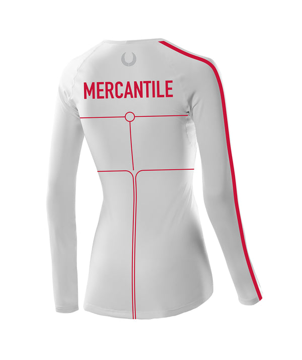 Women's Mercantile Rowing Club Motion Base Layer LS - White/Red