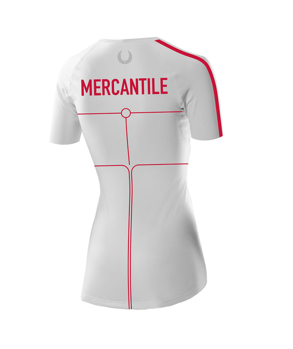 Women's Mercantile Rowing Club Motion Base Layer SS - White/Red