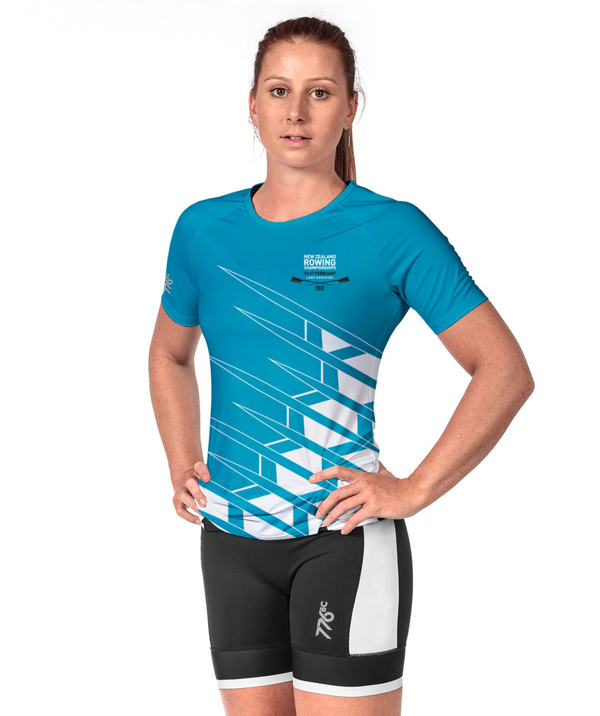 Women's Rowing New Zealand NZ Championships Performance 2.0 SS T-Shirt - Turquoise