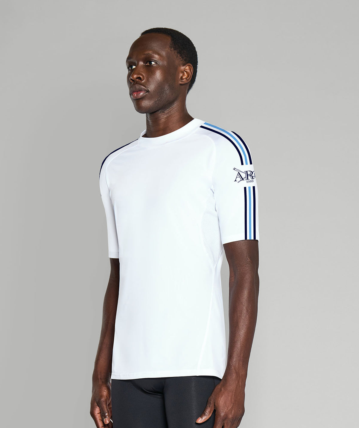 Men's Abbotsford Rowing Club Base Layer SS - White/Blue