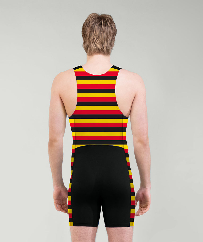 Men's Adelaide Rowing Club Sprint Unisuit - Black/Red/Yellow