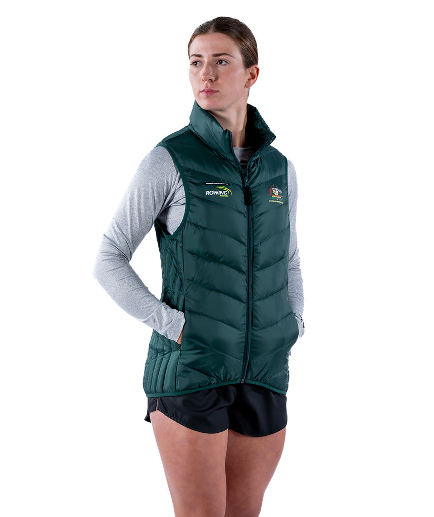 Women's Rowing Australia Supporter Puffer Vest - Green