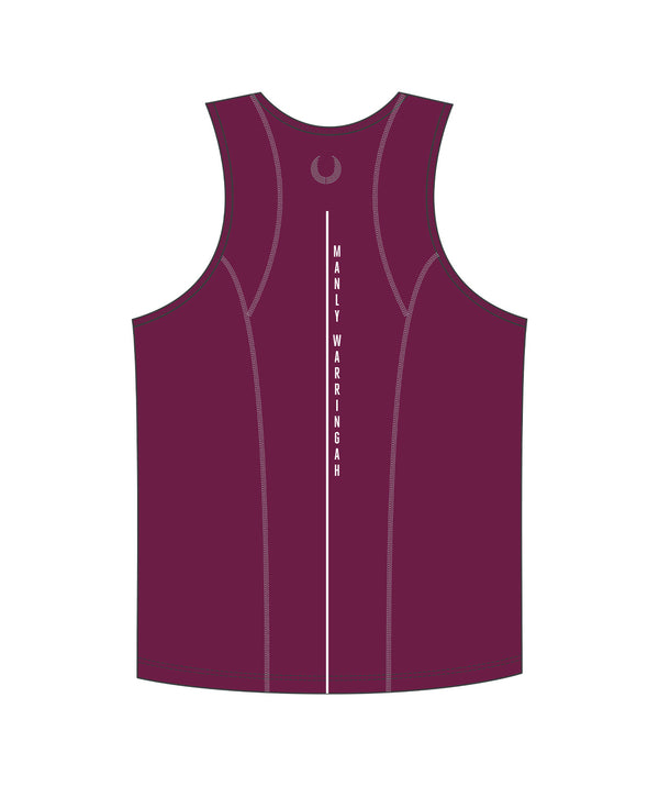 Men's Manly Warringah Kayak Club Performance Tank - Maroon