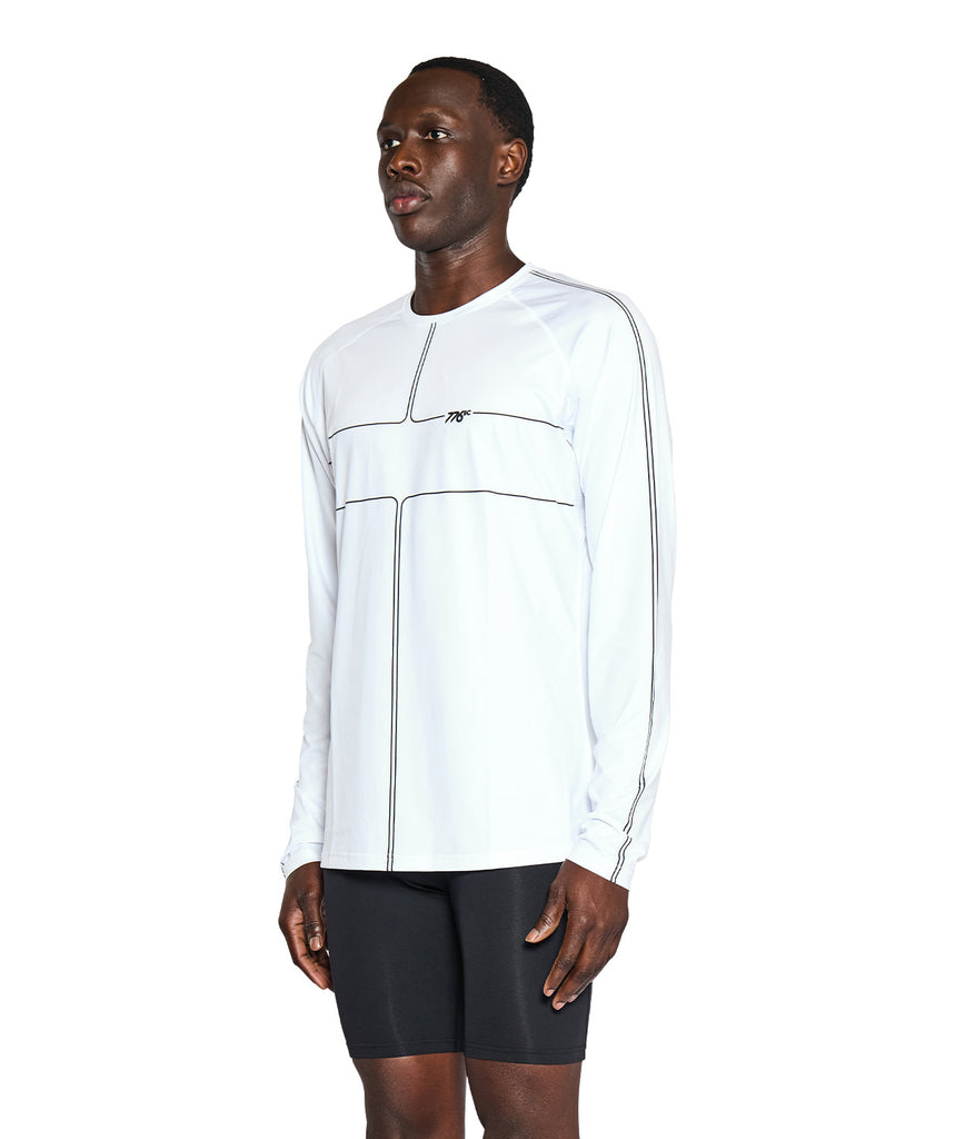 Men's Motion LS Training Base Layer - White/Black