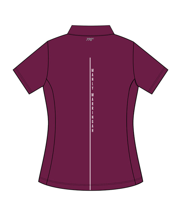 Women's Manly Warringah Kayak Club Polo SS - Maroon