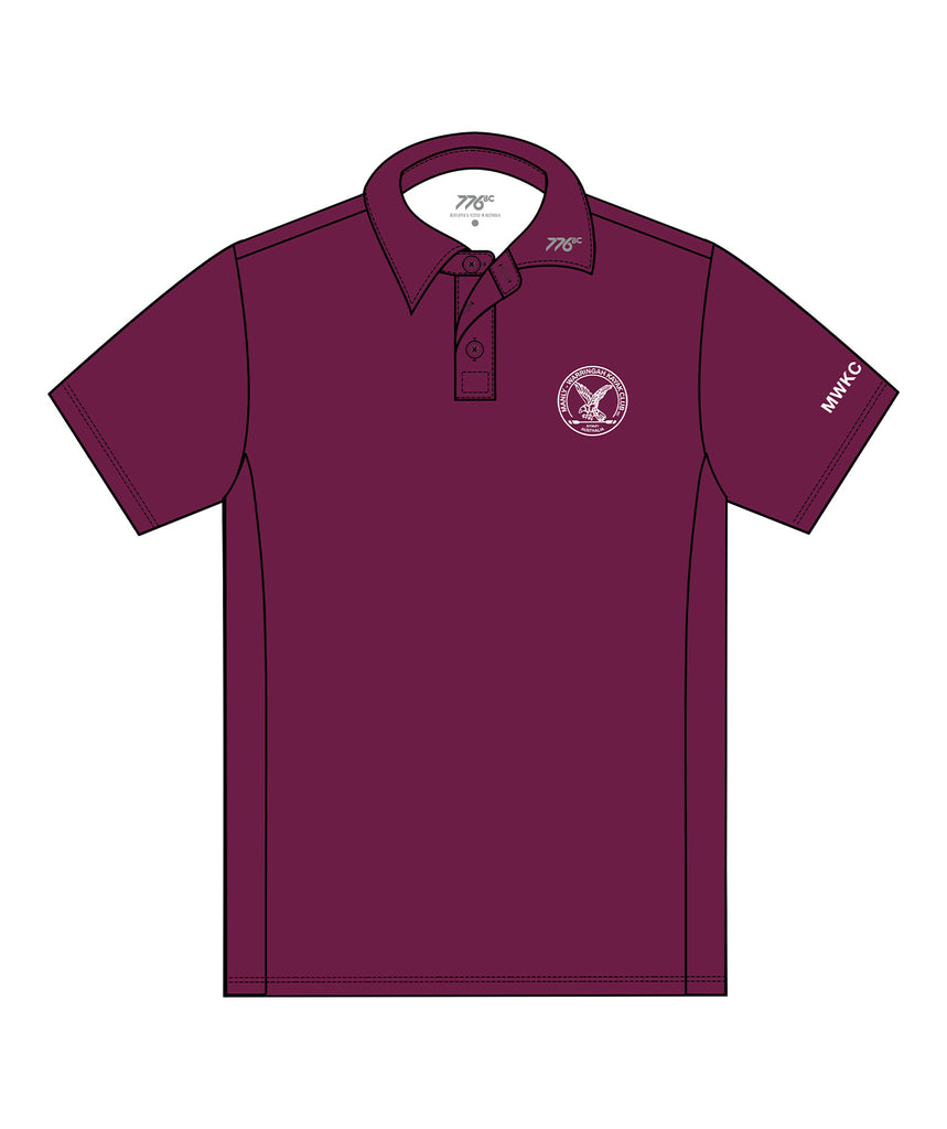 Men's Manly Warringah Kayak Club Polo SS - Maroon