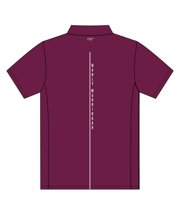 Men's Manly Warringah Kayak Club Polo SS - Maroon