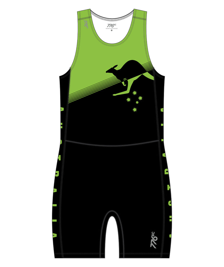 Men's WA World Rowing Masters Sprint Unisuit - Black/Green