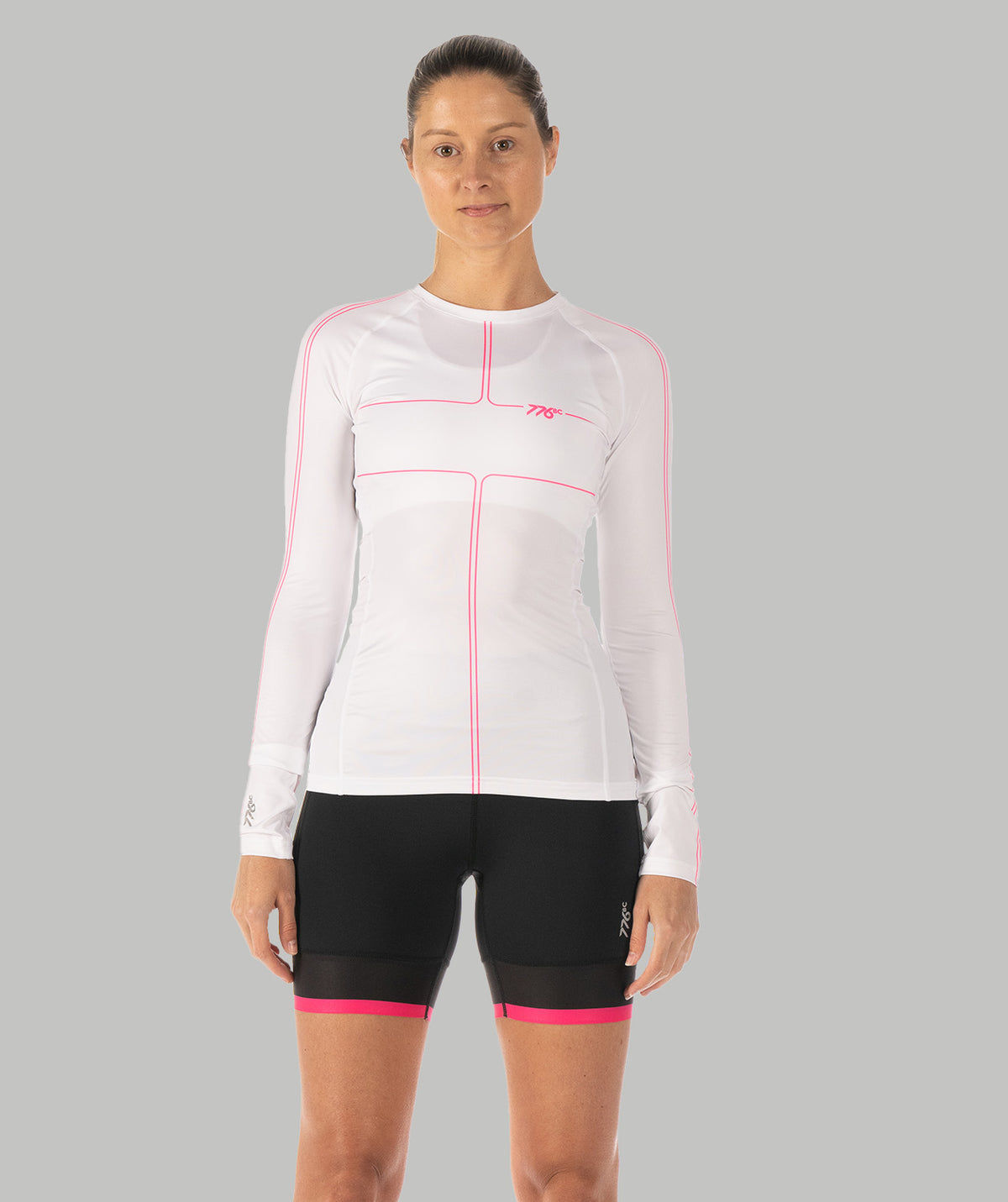 Women's Motion LS Base Layer - White/Pink