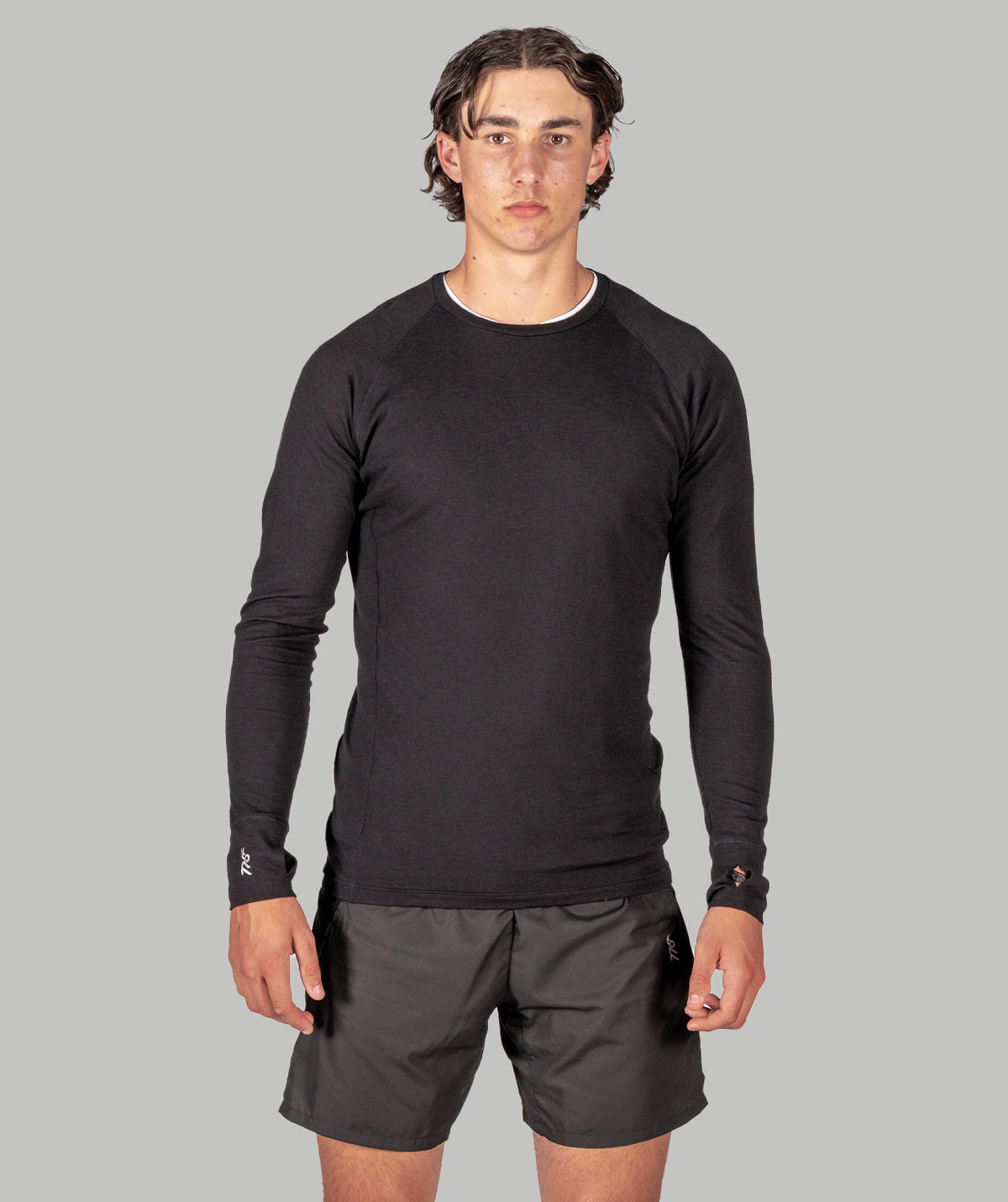 Men's Wreath Pro-Merino Crew - Black