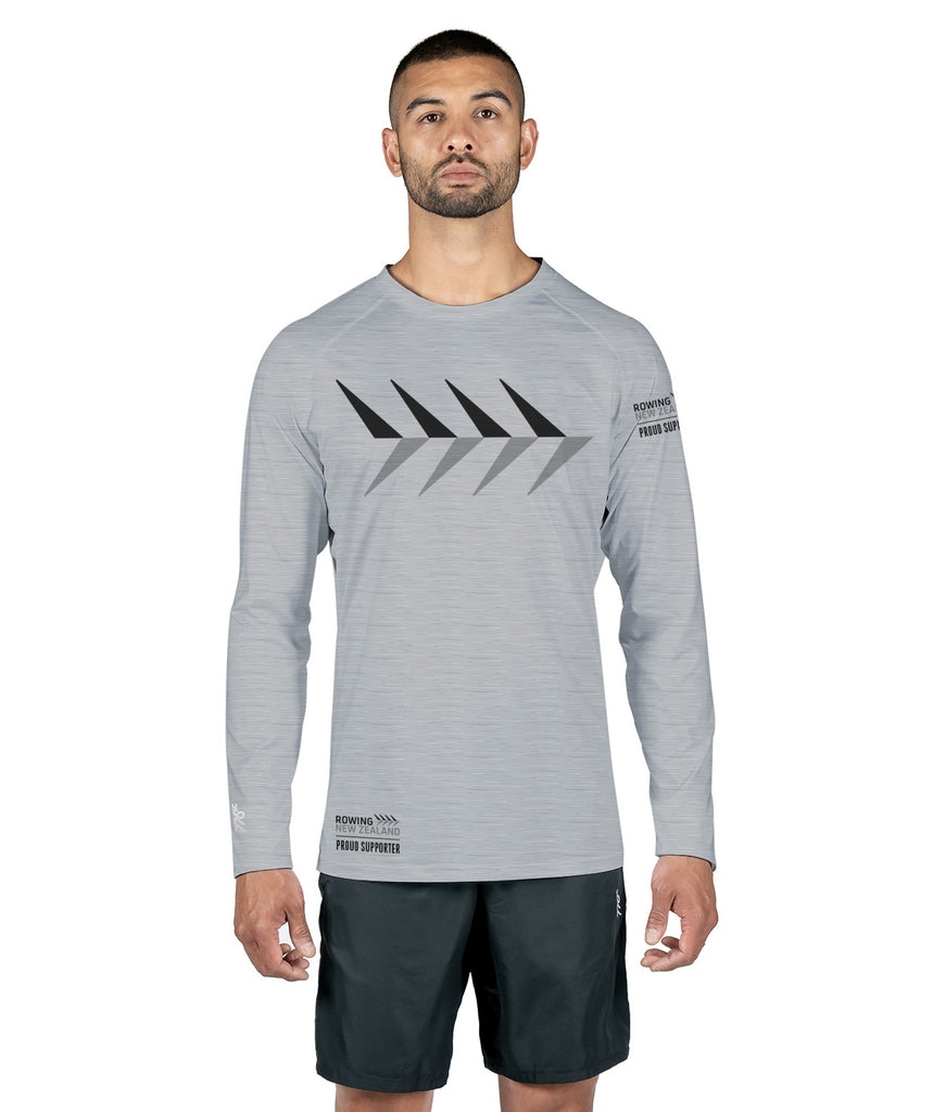 Men's Rowing NZ Supporter Active LS T-Shirts - Grey