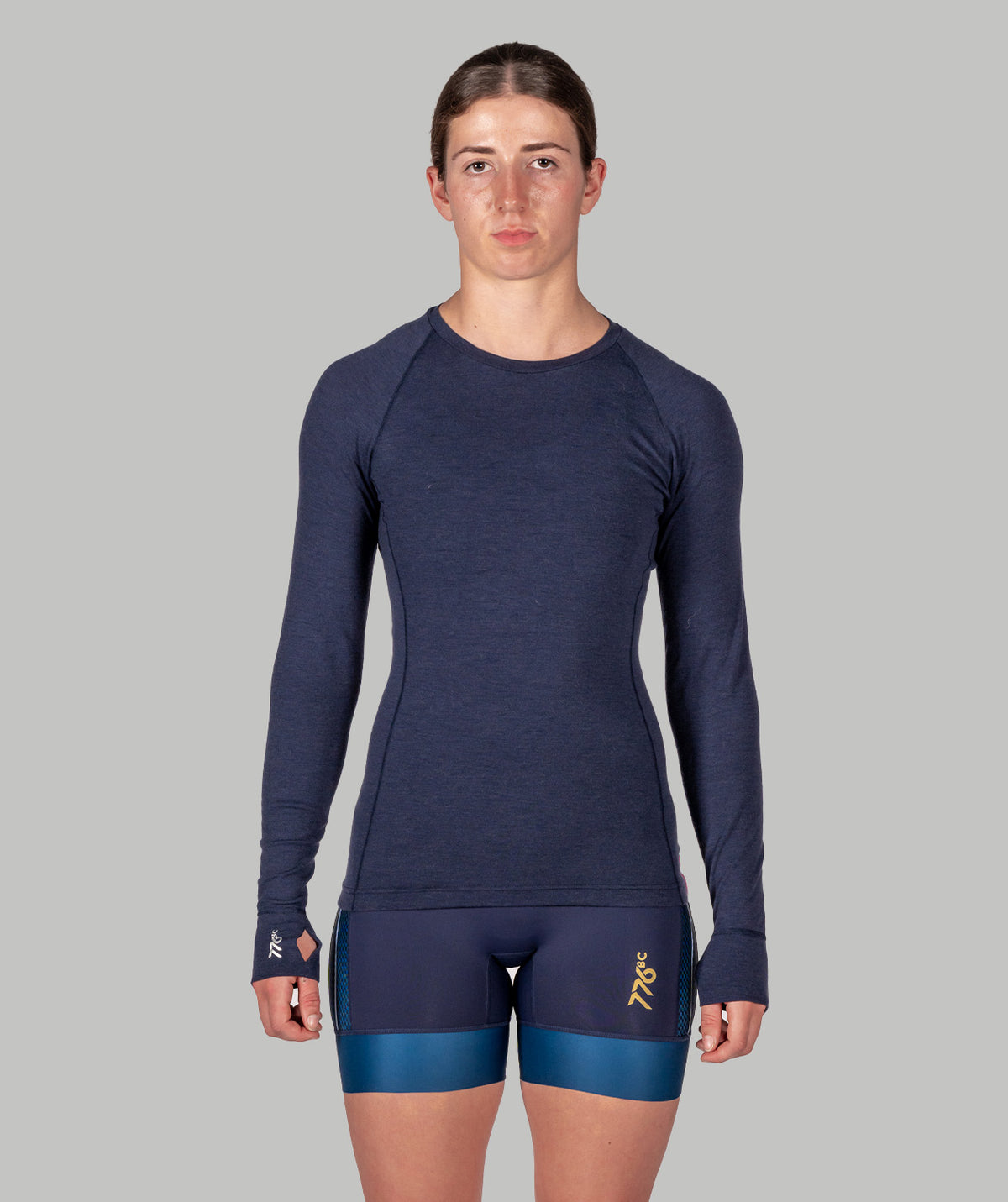 Women's Wreath Pro-Merino Crew - Navy
