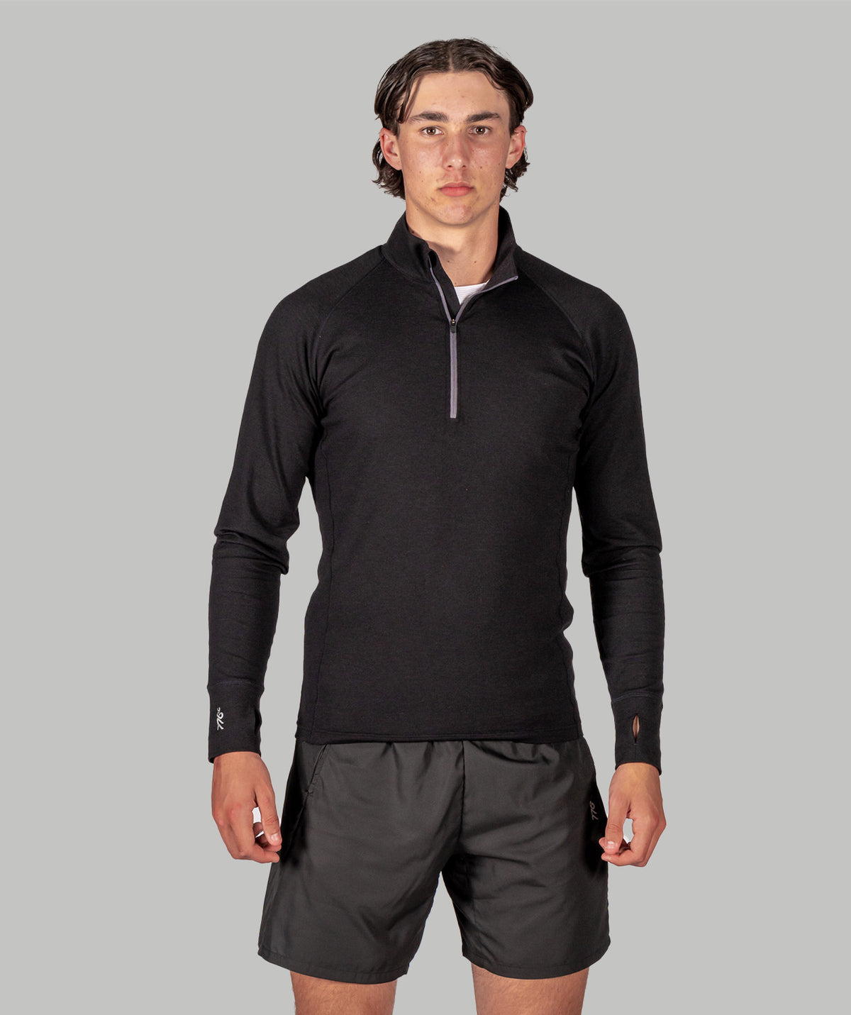 Men's Wreath Pro-Merino ¼ Zip - Black