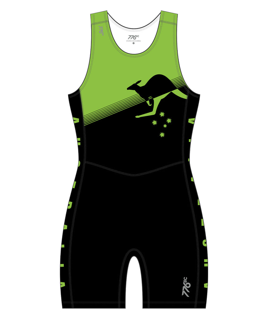 Women's WA World Rowing Masters Sprint Unisuit - Black/Green