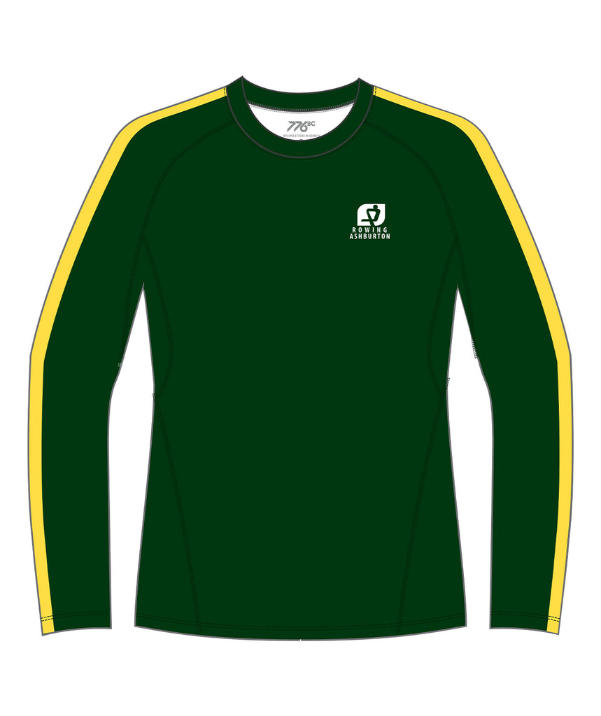 Men's Ashburton Rowing Club  Base Layer LS - Green/Yellow