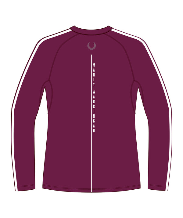 Men's Manly Warringah Kayak Club Base Layer LS - Maroon