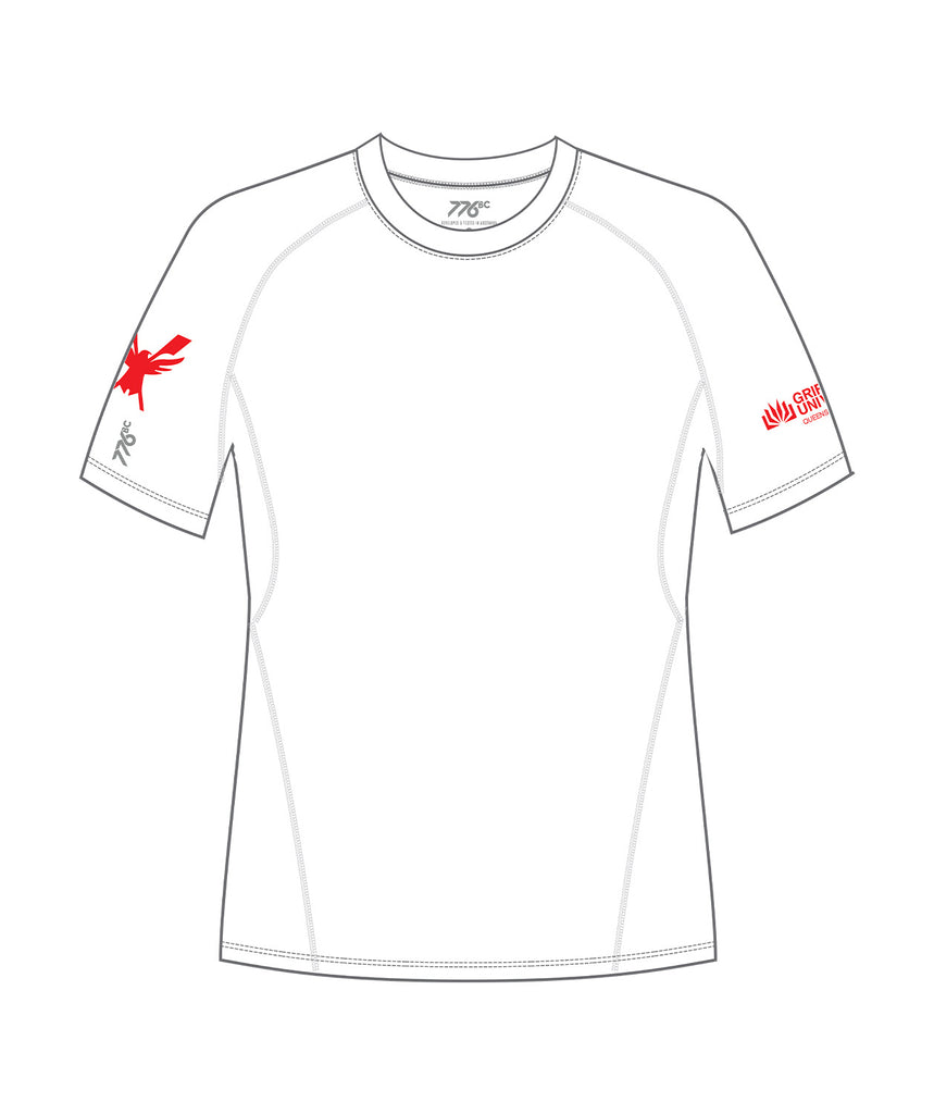 Men's Griffith University Base Layer SS - White/Red