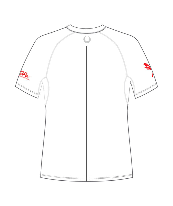 Men's Griffith University Base Layer SS - White/Red