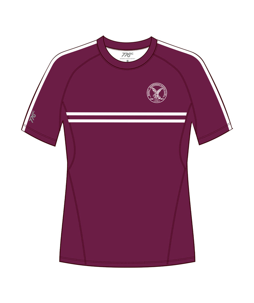 Men's Manly Warringah Kayak Club Base Layer SS - Maroon