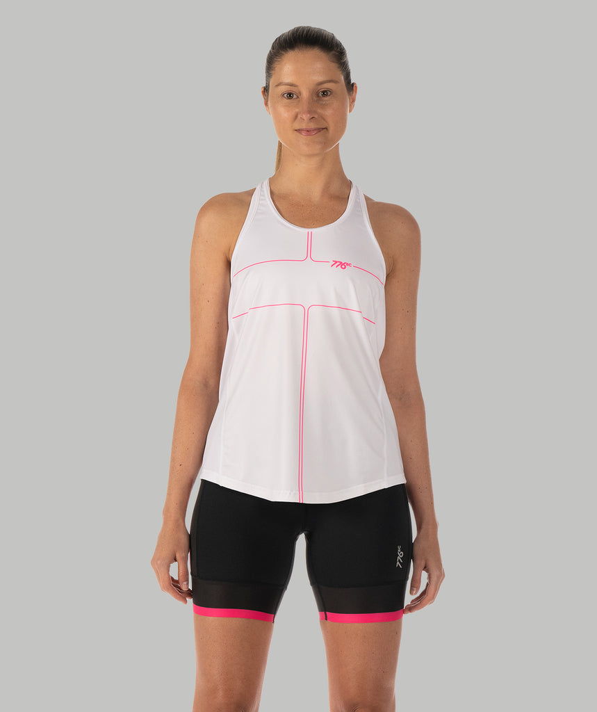 Women's Motion Performance Tank - White/Pink