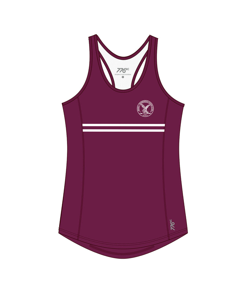 Women's Manly Warringah Kayak Club Performance Tank - Maroon