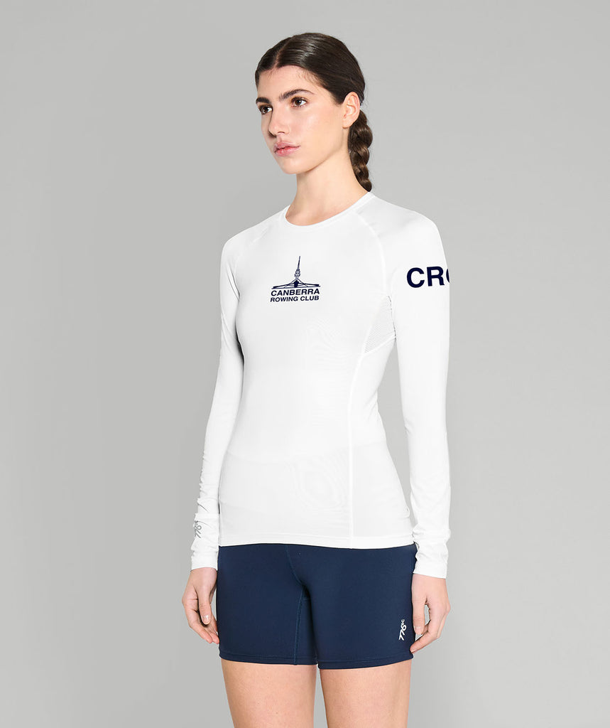 Women's Canberra Rowing Club Base Layer LS - White