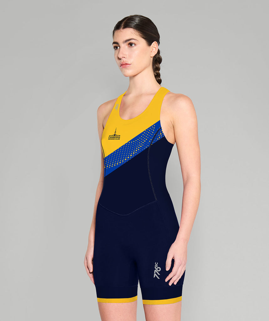 Women's Canberra Rowing Club Pro Unisuit - Navy/Blue/Yellow