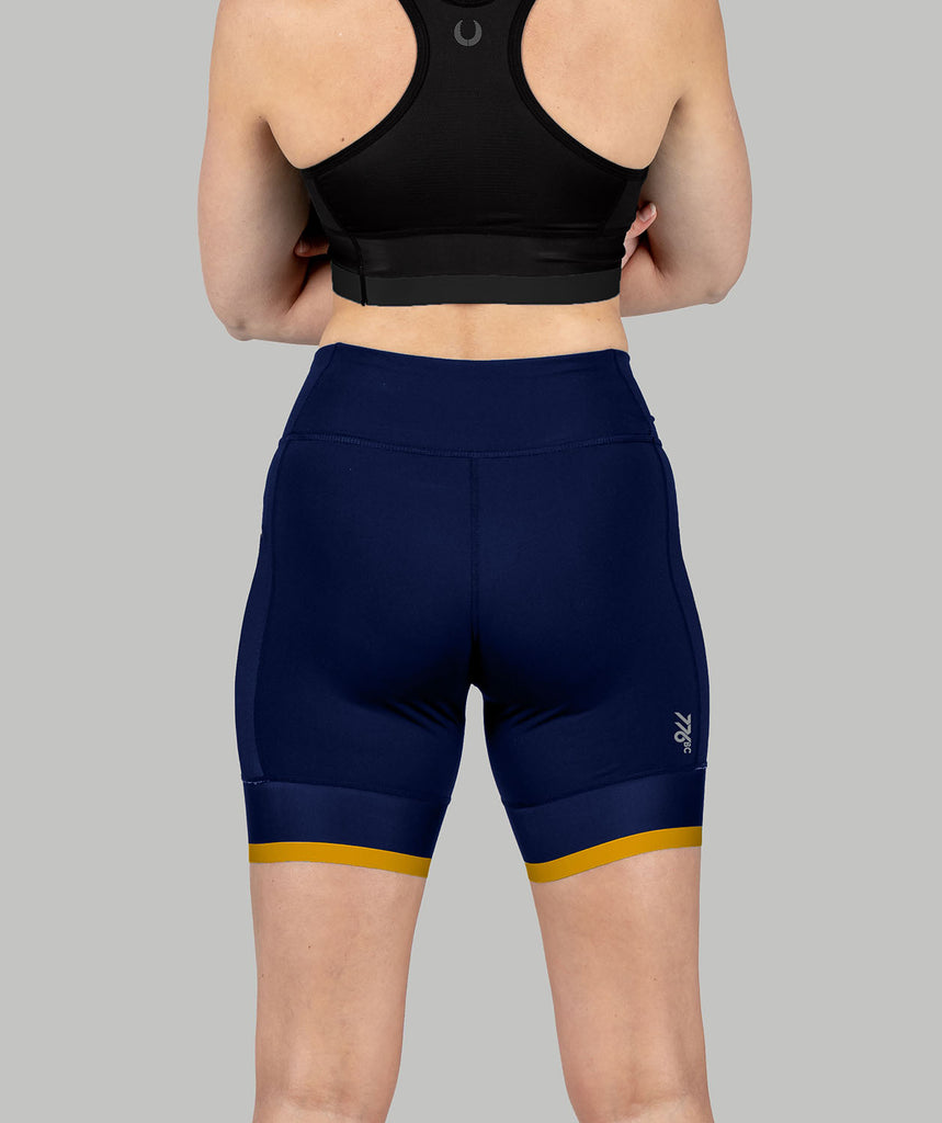 Women's Canberra Rowing Club Masters Pro Active Short - Navy/Yellow