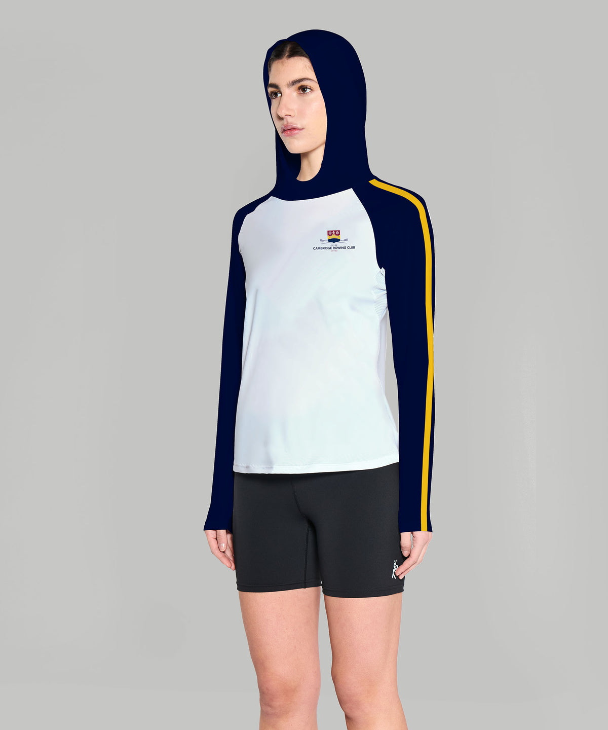 Women's City of Cambridge Sun Hoodie LS - White/Navy
