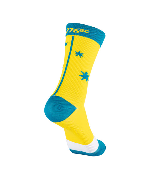 Icon Collection AUS Performance Socks - Yellow/Green/White