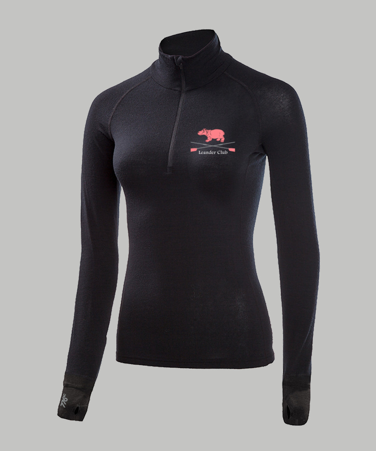 Women's Leander Athlete Kit Pro-Merino 1/4 Zip LS - Black
