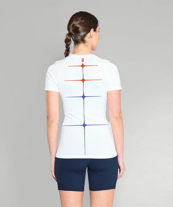 Women's 776BC Vivid Motion Base Layer SS - White/Lavender/Vermilion