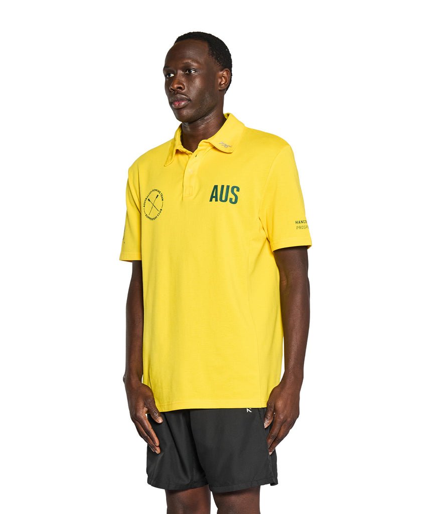 Men's Rowing Australia Supporter Club Pique Polo SS - Yellow