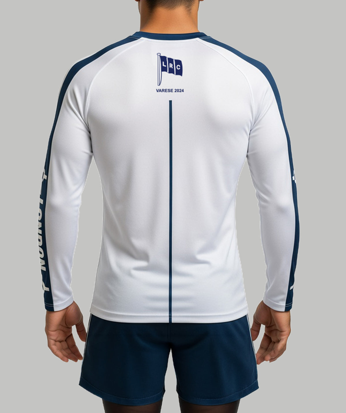 Men's London Rowing Club Active T-Shirt LS - White/Blue