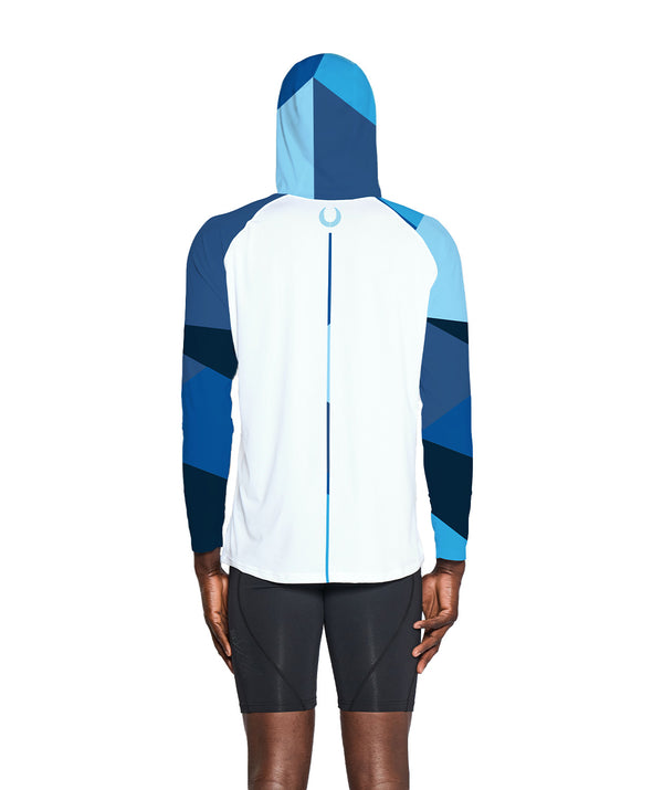 Men's Geo Summer Hoodie LS - Stealth Blue