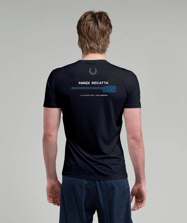 Unisex Rowing New Zealand Maadi 2025 Performance T-Shirt SS - Black/Blue